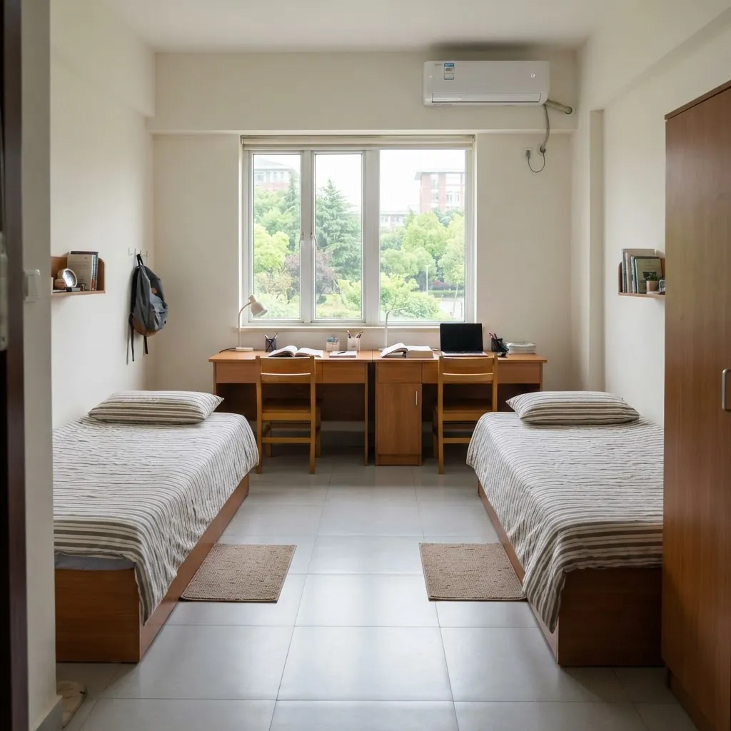 International student dormitory room at Capital University of Economics and Business