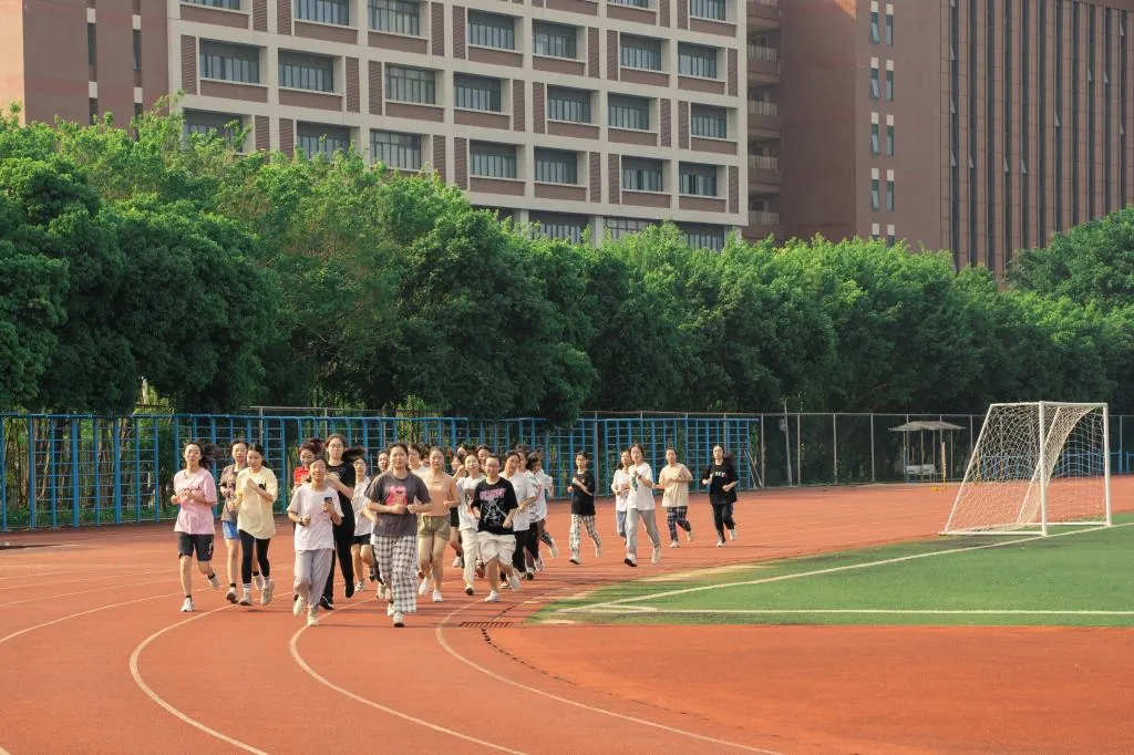 Sports field and running track at Guangdong University of Foreign Studies
