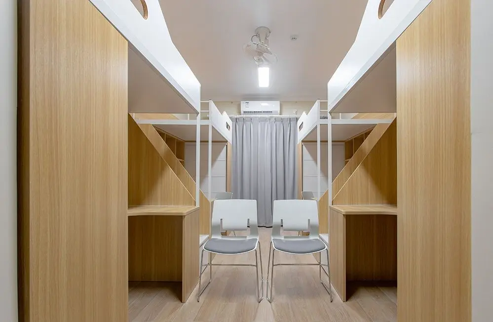 International student dormitory room at Shanghai International Studies University