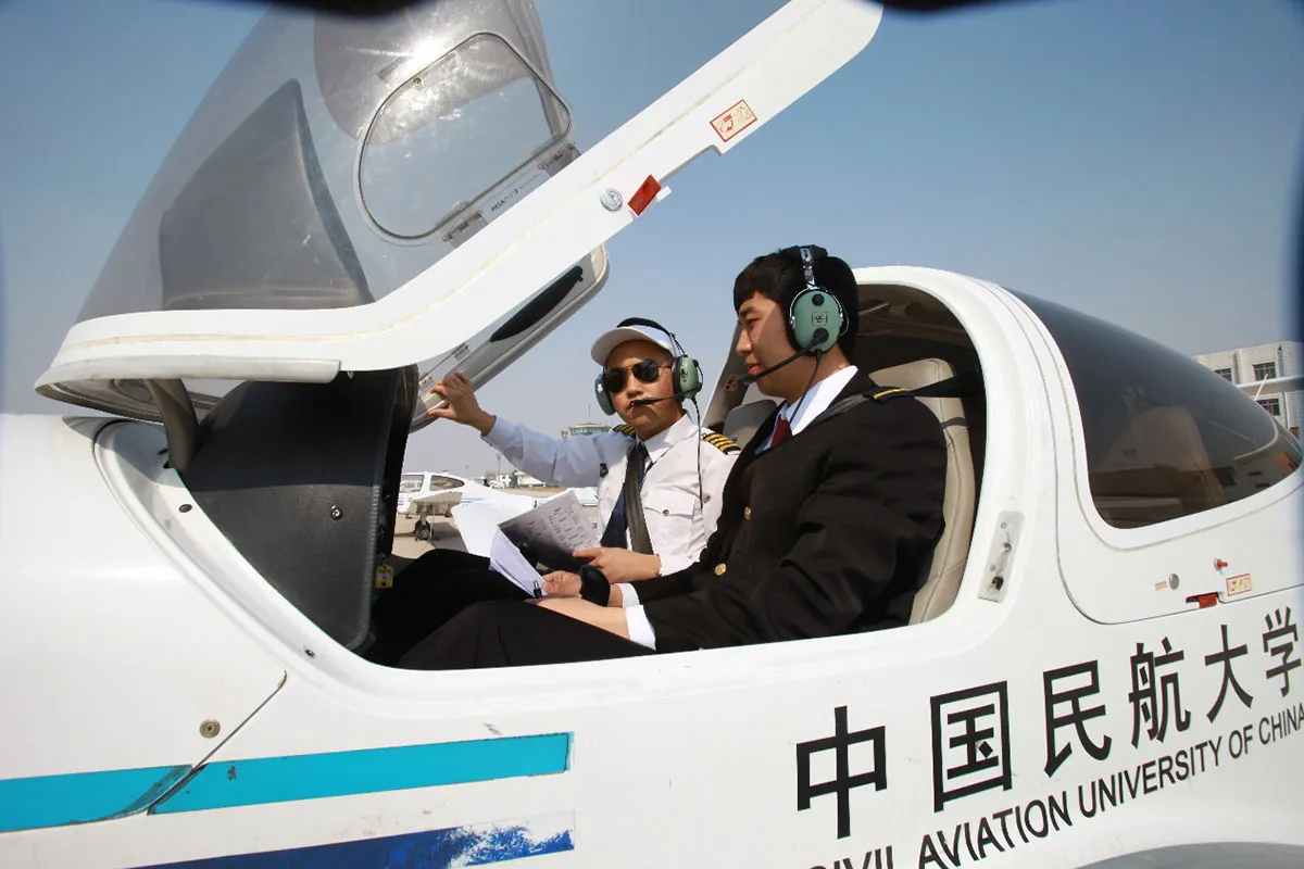 International students on the Civil Aviation University of China campus